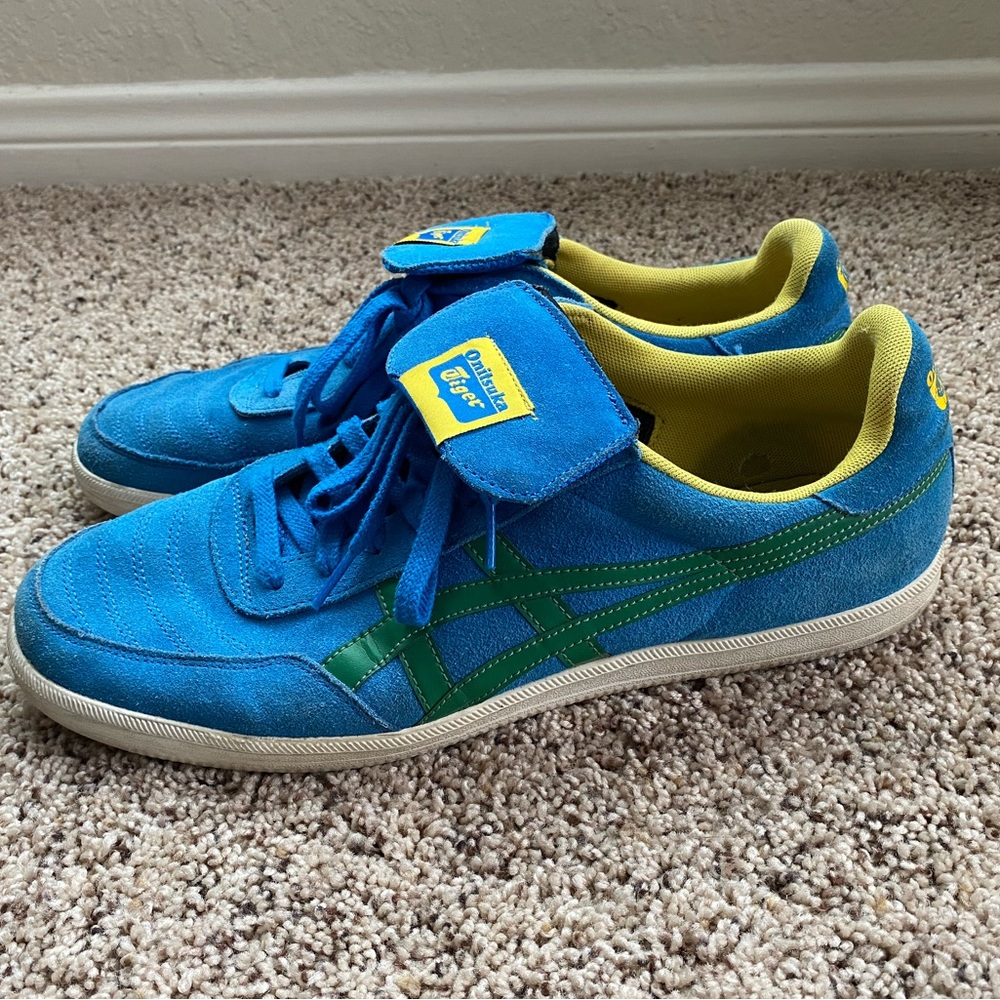 Onitsuka Tiger by Asics Men’s Blue & Green Suede Casual Sneakers